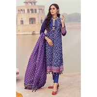 Chunri Lawn Unstitched Sliver Printed Suit CL-22044A 3PC - image 2
