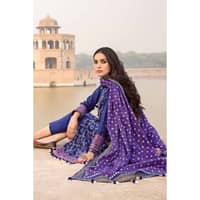 Chunri Lawn Unstitched Sliver Printed Suit CL-22044A 3PC