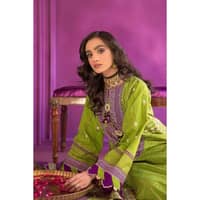 Embroidered Chunri Lawn Unstitched Suit With Chiffon Gold and Lacquer Printed Dupatta BM-32011 3PC - image 5