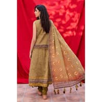 Chunri Lawn Unstitched Gold Printed Suit CL-32283B 3PC - image 4
