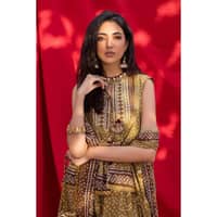 Chunri Lawn Unstitched Gold Printed Suit CL-32283B 3PC