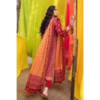 Chunri Lawn Unstitched Gold Printed Suit CL-32093B 3PC - image 5