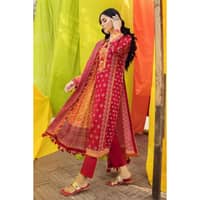 Chunri Lawn Unstitched Gold Printed Suit CL-32093B 3PC - image 4