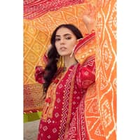 Chunri Lawn Unstitched Gold Printed Suit CL-32093B 3PC