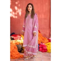Chunri Lawn Unstitched Gold Printed Suit CL-32103B 3PC - image 3