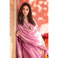 Chunri Lawn Unstitched Gold Printed Suit CL-32103B 3PC