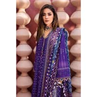 Chunri Lawn Unstitched Gold Printed Suit CL-32141B 3PC - image 4
