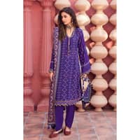 Chunri Lawn Unstitched Gold Printed Suit CL-32141B 3PC - image 2