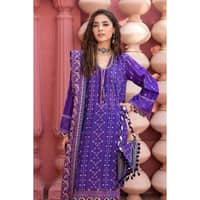 Chunri Lawn Unstitched Gold Printed Suit CL-32141B 3PC
