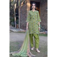 Lawn Unstitched Printed Suit with chiffon dupatta BM-32031 3PC - image 3