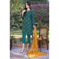 Lawn Unstitched Printed Suit with chiffon dupatta BM-32034 3PC