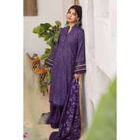 Lawn Glitter Printed Lawn Unstitched Suit with Gota Lace CL-32423 3PC - image 4