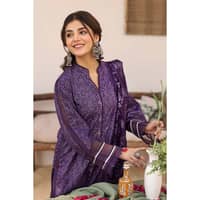 Lawn Glitter Printed Lawn Unstitched Suit with Gota Lace CL-32423 3PC
