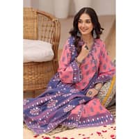 Silver and Lacquer Printed Lawn Unstitched Suit with Gota Lace CL-32417 3PC - image 4