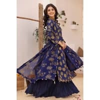 Lawn Glitter Printed Unstitched Suit with Gota Lace CL-32416 3PC - image 5