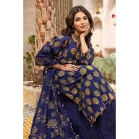 Lawn Glitter Printed Unstitched Suit with Gota Lace CL-32416 3PC