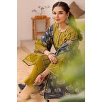 Silver Printed Lawn Unstitched Suit with Gota Lace CL-32419 3PC - image 5