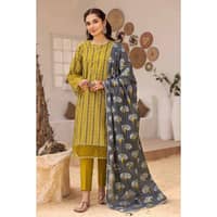 Silver Printed Lawn Unstitched Suit with Gota Lace CL-32419 3PC - image 2