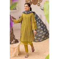Silver Printed Lawn Unstitched Suit with Gota Lace CL-32419 3PC