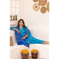 Gold Printed Lawn Unstitched Suit with Gota Lace CL-32420 3PC - image 5