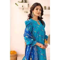 Gold Printed Lawn Unstitched Suit with Gota Lace CL-32420 3PC
