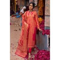 Gold and Lacquer Lawn Printed Unstitched Suit CL-32535A 3PC - image 2