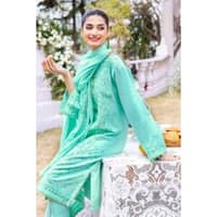 Foil Embroidered Lawn Unstitched Suit with Zari Dupatta CK-32007 3PC - image 6