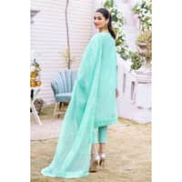 Foil Embroidered Lawn Unstitched Suit with Zari Dupatta CK-32007 3PC - image 5