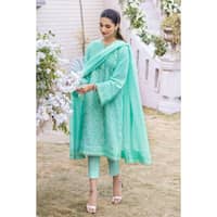 Foil Embroidered Lawn Unstitched Suit with Zari Dupatta CK-32007 3PC - image 2