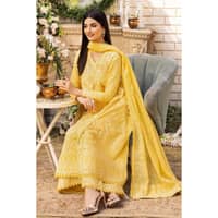 Foil Embroidered Lawn Unstitched Suit with Zari and sequins Dupatta CK-32004 3PC