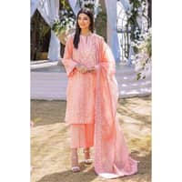 Embroidered Lawn Unstitched Suit with Zari Dupatta CK-32006 3PC - image 6