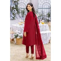 Foil Embroidered Lawn Unstitched Suit with Zari and sequins Dupatta CK-32002 3PC - image 4