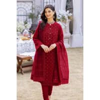 Foil Embroidered Lawn Unstitched Suit with Zari and sequins Dupatta CK-32002 3PC