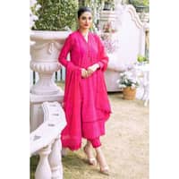 Silver Foil Lawn Embroidered Unstitched Suit with Zari and Sequins Dupatta CK-32001 3PC - image 5
