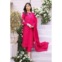 Silver Foil Lawn Embroidered Unstitched Suit with Zari and Sequins Dupatta CK-32001 3PC - image 2