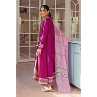 Gold and Lacquer Lawn Printed Unstitched Suit with sequins Dupatta FE-32077 3PC - image 4