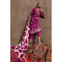 Silver and Lacquer Printed Embroidered Lawn Unstitched Suit FE-32062 3PC - image 5