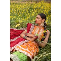 Lawn Embroidered Unstitched Suit with Embroidered Zari Dupatta FE-32099 3PC