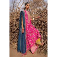 Embroiderd Lawn Printed Unstitched Suit with Embroidered Zari Dupatta FE-32100 3PC - image 3