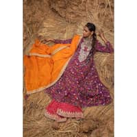 Lawn Embroidered Ustitched Suit with Embroidered Zari Dupatta FE-32098 3PC