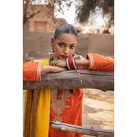 Lawn Embroidered Ustitched Suit with Embroidered Zari Dupatta FE-32102 3PC - image 4