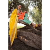 Lawn Embroidered Ustitched Suit with Embroidered Zari Dupatta FE-32102 3PC - image 3