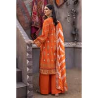 Lawn Gold Printed Unstitched Suit with Embroidered Zari and Sequins Dupatta FE-32057 3PC - image 5