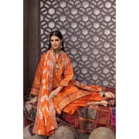 Lawn Gold Printed Unstitched Suit with Embroidered Zari and Sequins Dupatta FE-32057 3PC - image 3