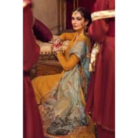Embroidered Paper Cotton Unstitched Suit with Chiffon Dupatta FE-32107 3PC - image 5