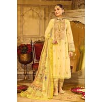 Embroidered Lawn Unstitched Suit with Embroidered Organza Dupatta FE-32041 3PC - image 4