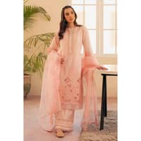 Embroidered Lawn Unstitched Suit with Embroidered Organza Dupatta FE-32008 3PC