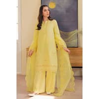 Embroidered Lawn Unstitched Suit with Embroidered Organza Dupatta FE-32007 3PC