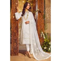 Embroidered Lawn Unstitched Suit with Embroidered Organza Dupatta FE-32010 3PC - image 2