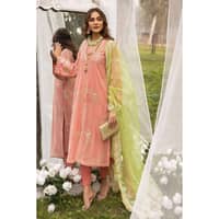 Embroidered Jacquard Unstitched Suit with Burnout Organza Dupatta FE-32048 3PC - image 2